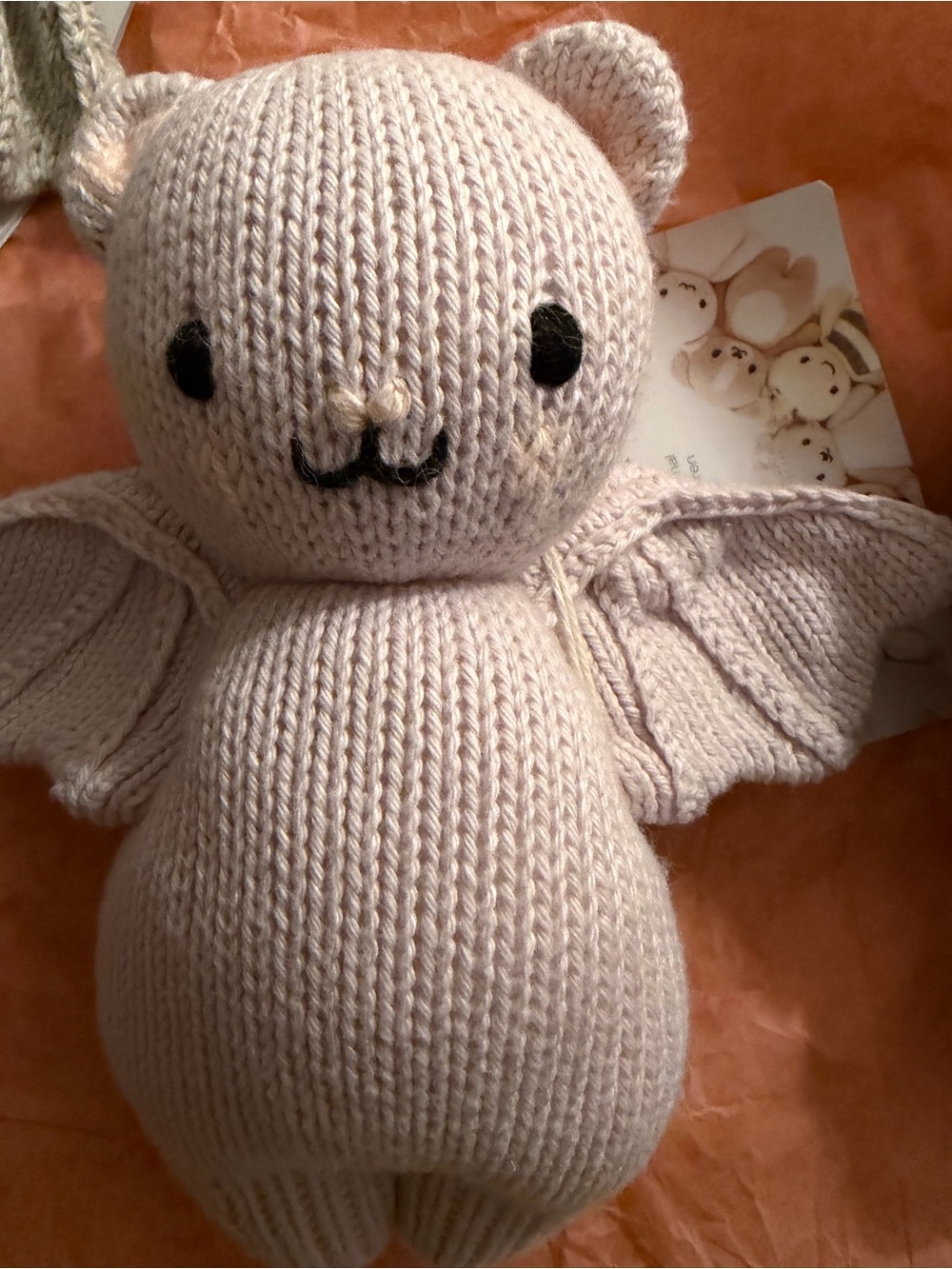 Hand-Knit Purple Bat cuddle and kind - Cute Soft Knit Toy